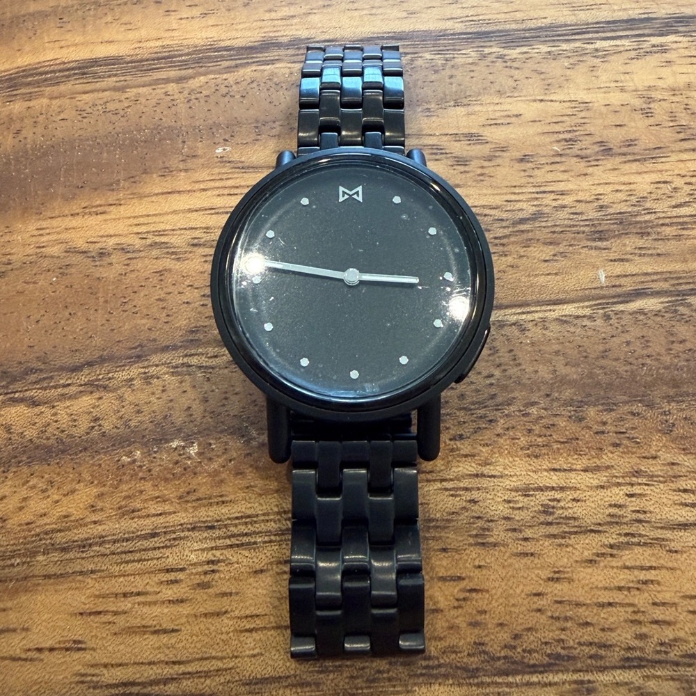 Misfit Path Hybrid Smartwatch Black Stainless‎ Steel Metal Link Band
